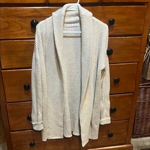 Abercrombie & Fitch Cream Open-Front Cardigan